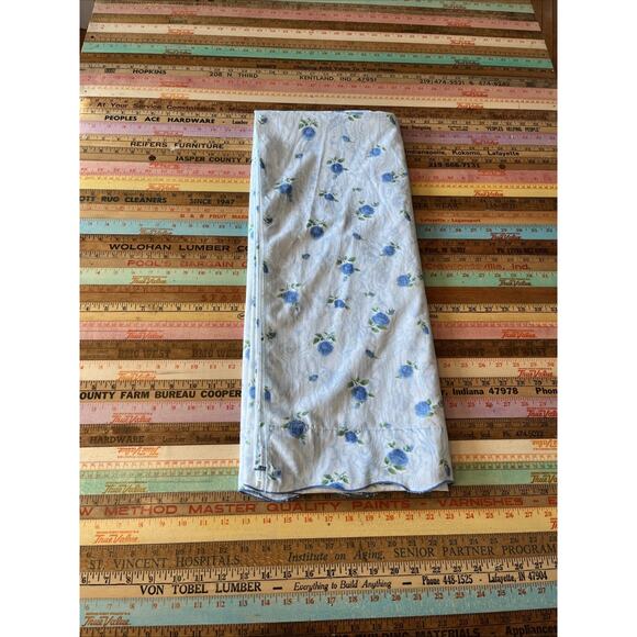 Cannon Other - Vintage Cannon Royal Family Percale Full Flat Top Sheet Blue Floral Roses 81X104